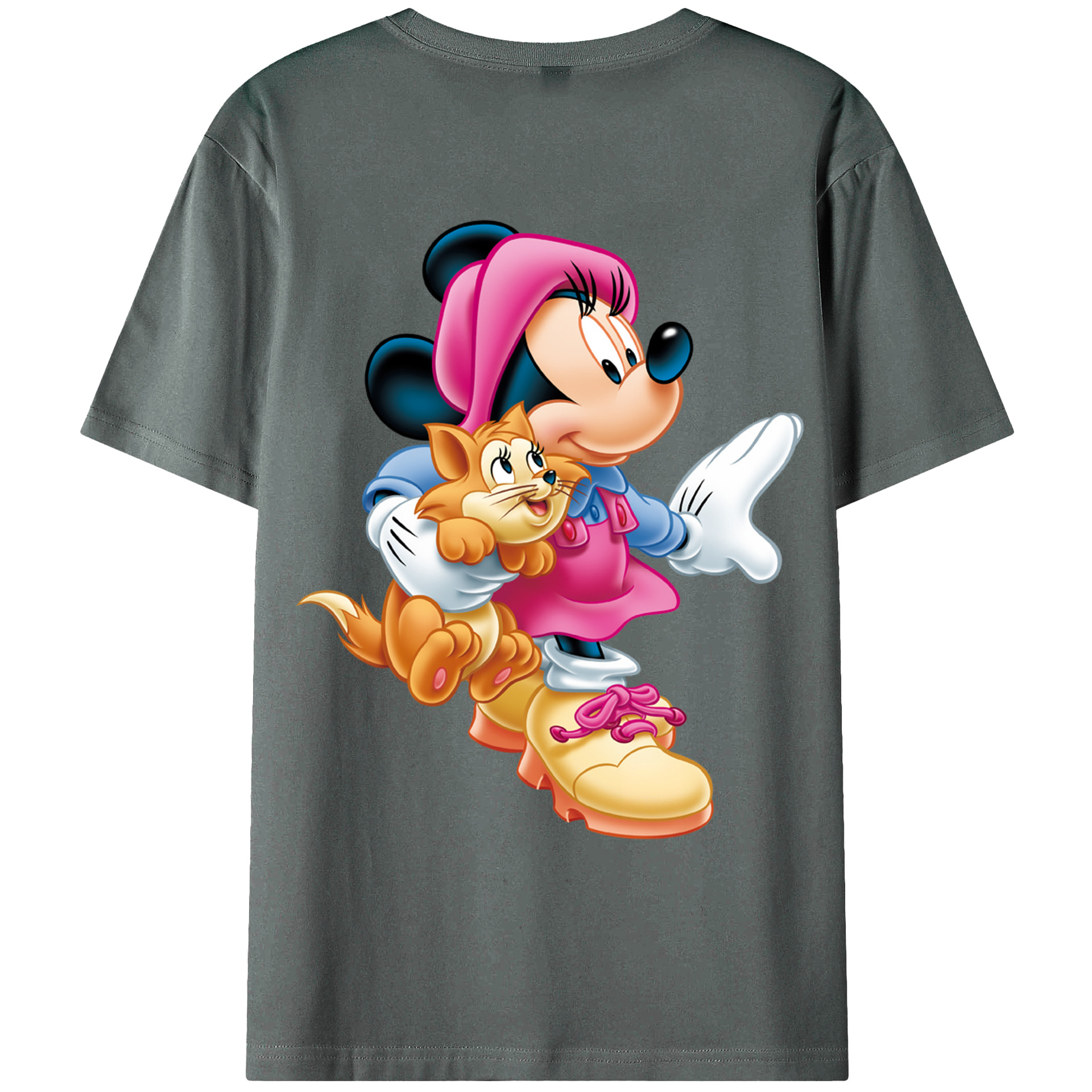 ミッキーマウス Mickey Mouse 綿100％ メンズ半袖Tシャツ（バックプリント） 通気性